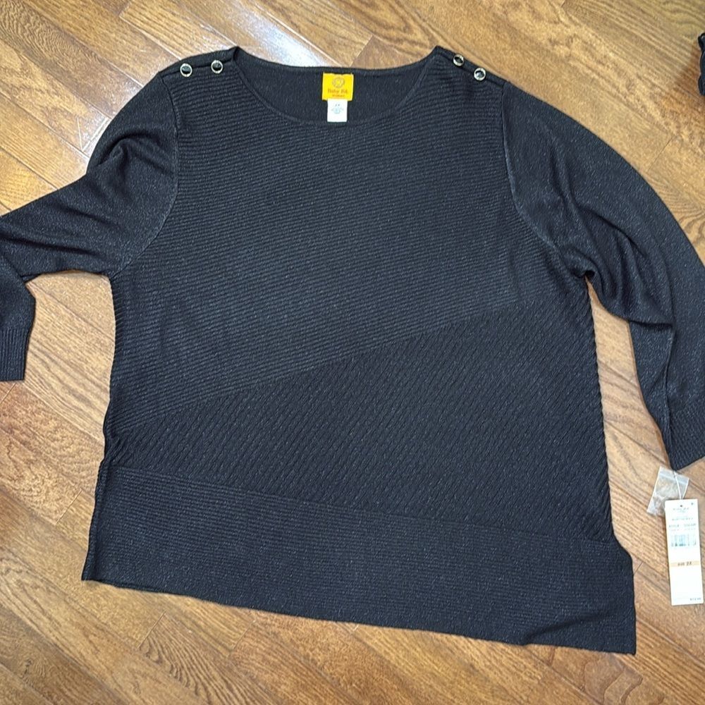 Ruby Rd. Plus Size 2X Black sparkle asymmetrical … - image 3